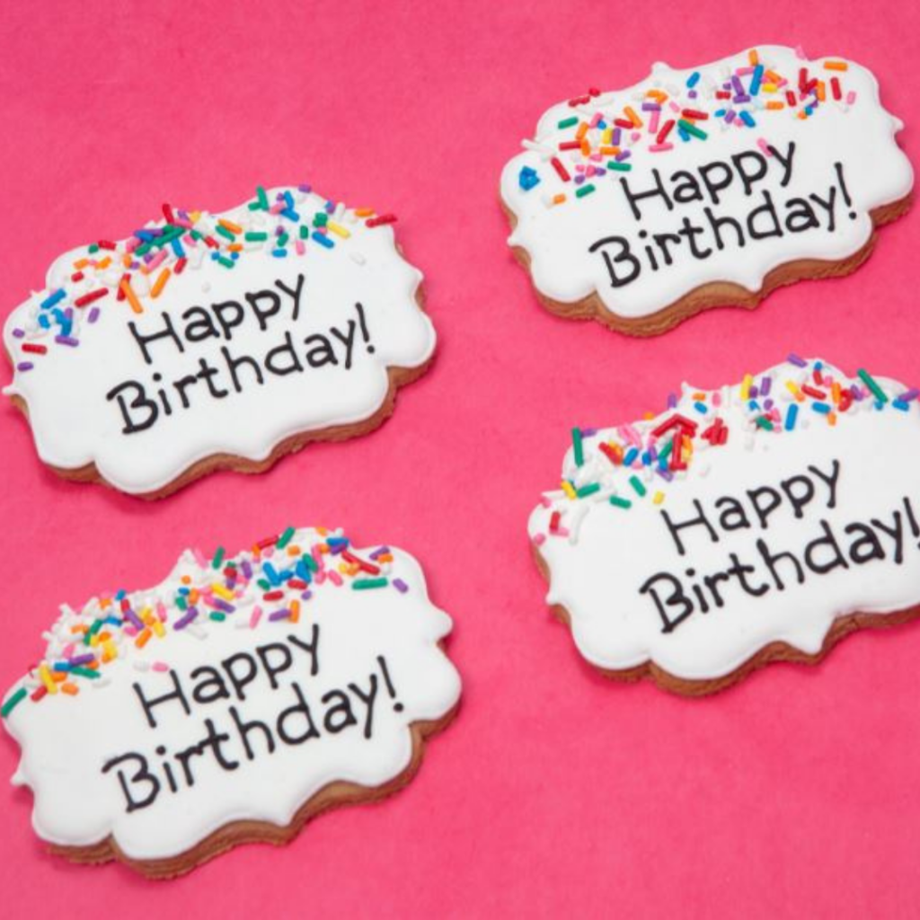 Birthday Plaque Cookies Whimsical Sweets