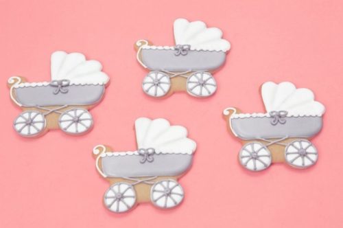 Grey Baby Carriage Cookies